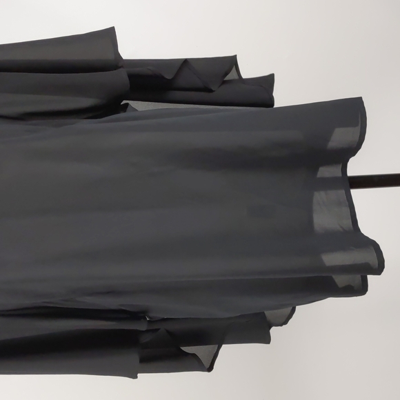 Staple Women's Top Size 10 Black Sheer Cape Tunic Round Neck Kimono Sleeves - Picture 4 of 13